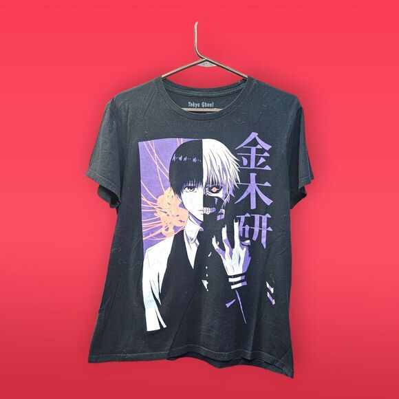 Tokyo Ghoul Unisex T-Shirt Split Face Ken Kaneki Kanji Pic Size Small Funimation - Picture 1 of 7